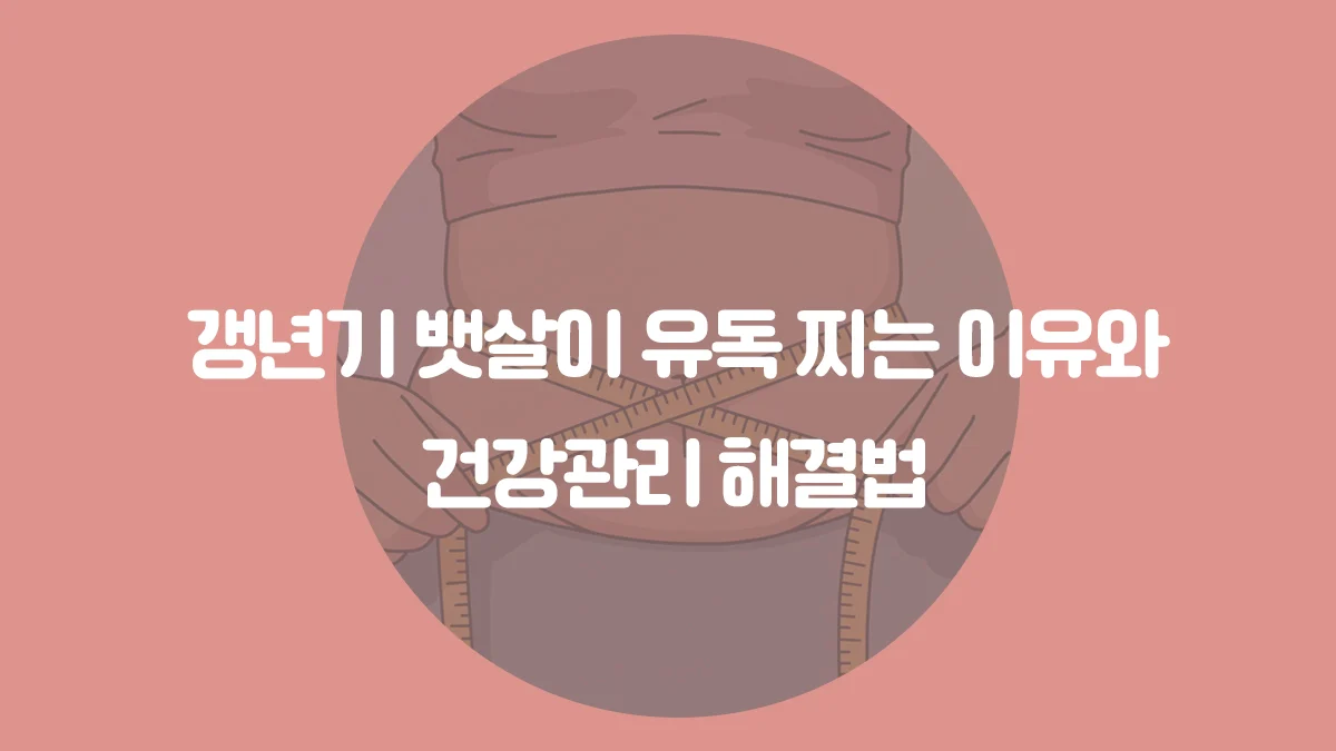갱년기 뱃살과 건강관리 타이틀 블로그 대표 이미지